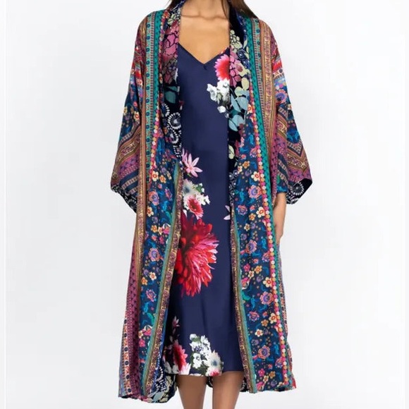 Johnny Was velvet SIERRA BURNOUT HEART KIMONO NWT RARE - Picture 10 of 16